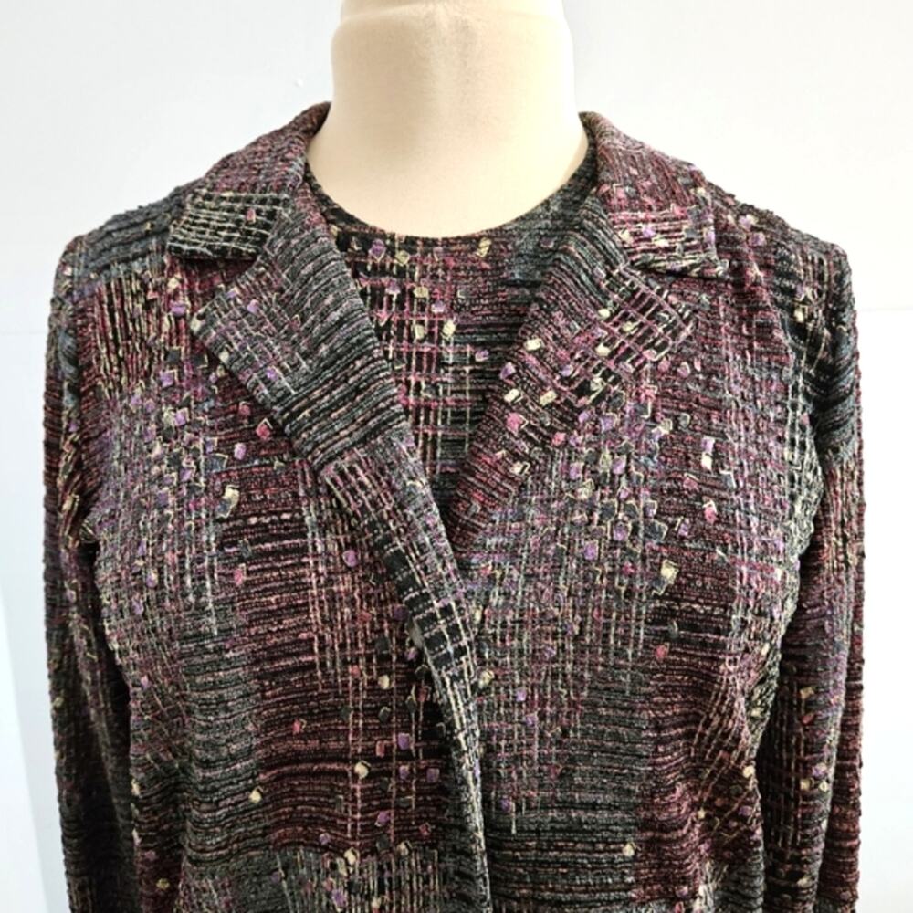 Laura Ashley Two-Piece Textured Sleeveless Top and‎ Outer Cardigan Set Small